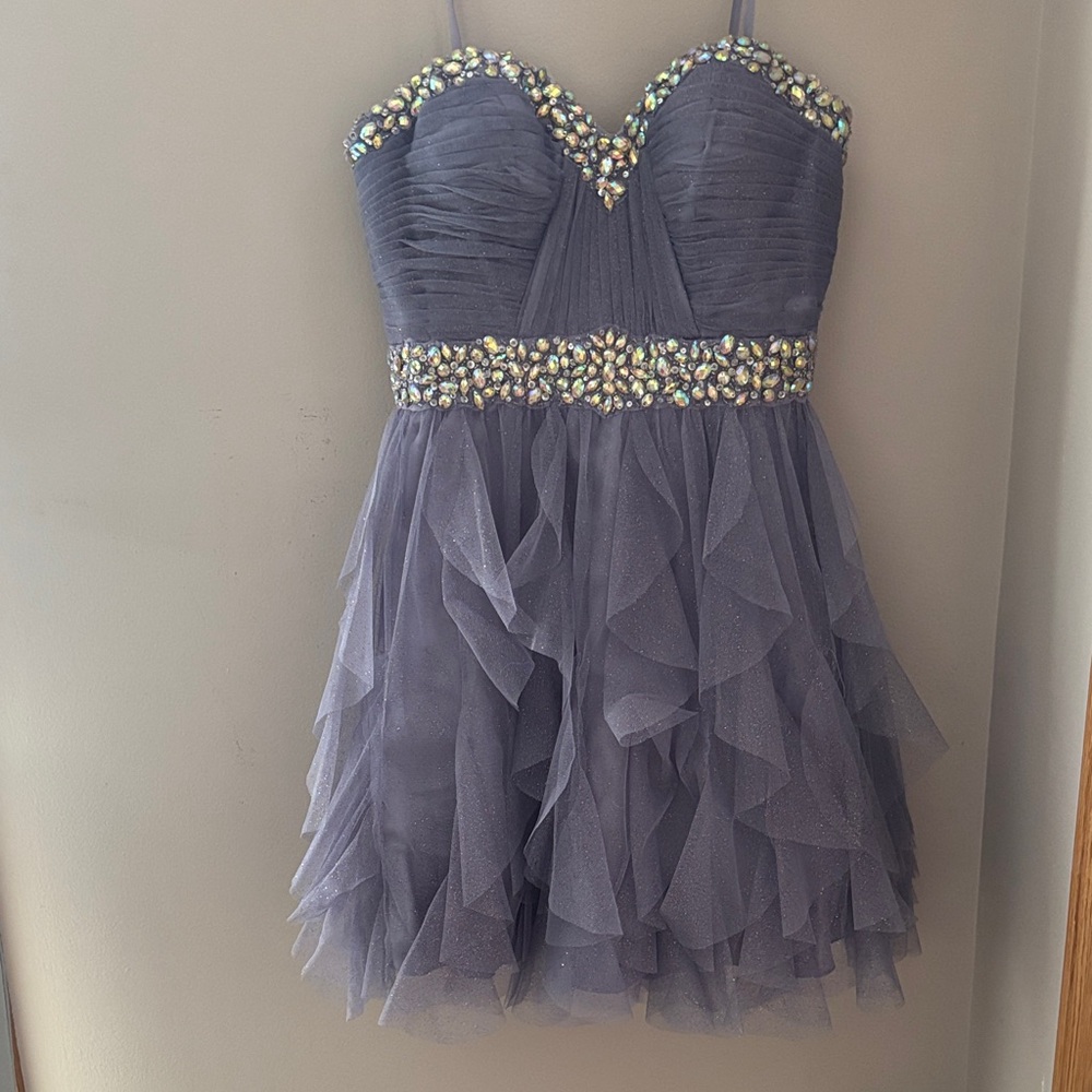 Strapless Beaded Dress in Light Purple